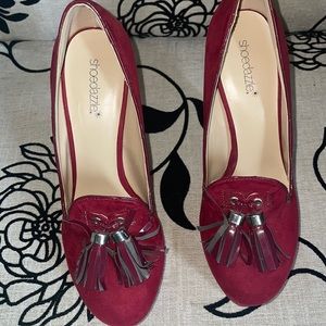 Burgundy Tasseled Heels